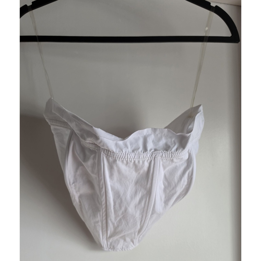 Kendall & Kylie White Cotton Corset Top Size S Strapless Solid
